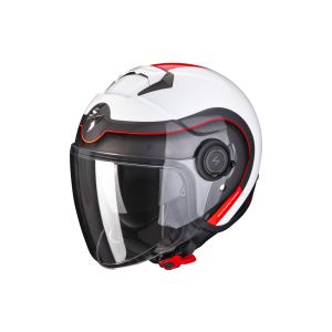 Scorpion Exo-City Roll Jet Helm (wit / zwart / rood)