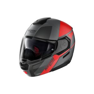 Nolan N90-3 Wilco N-Com opklapbare helm (mat zwart / rood)